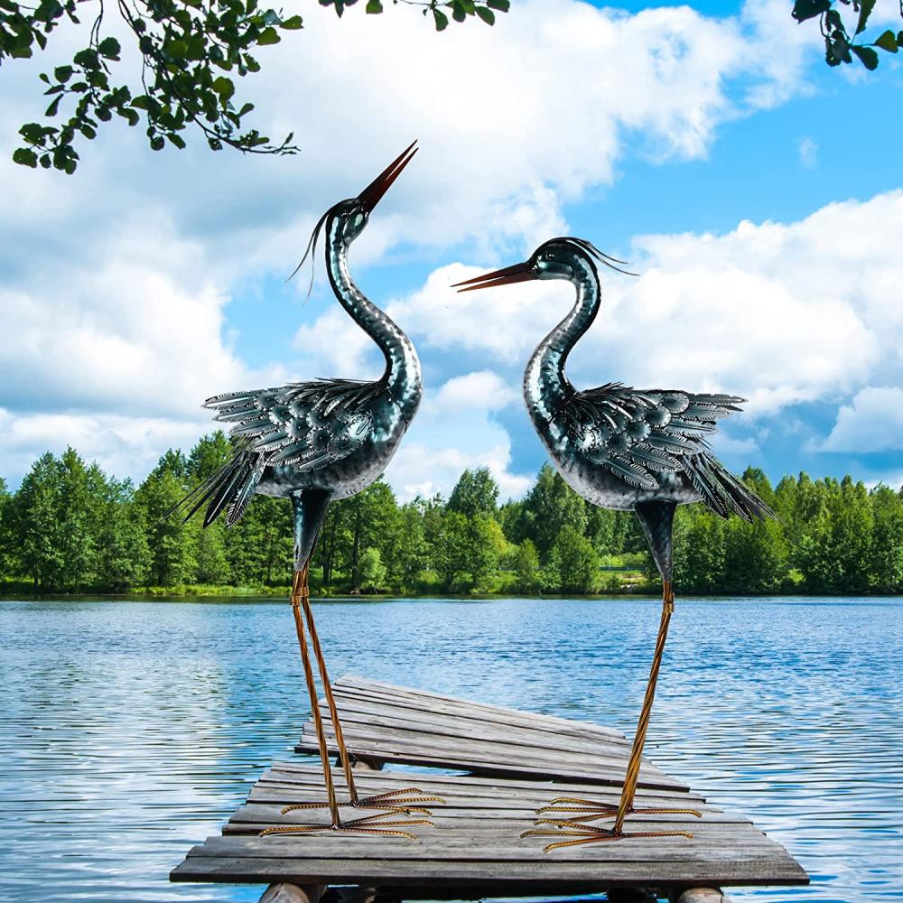 Grandes statues de grue de jardin