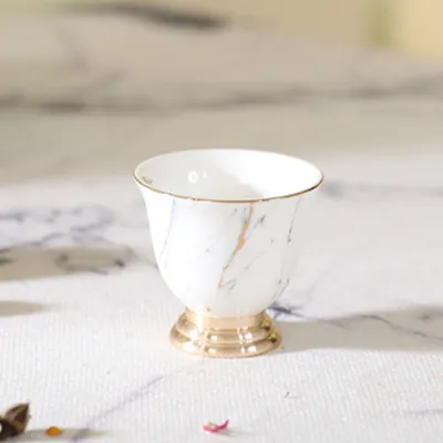 12pcs Golden Rim Ceramic Tea Cup Set with Gift Box - Middle East Arabic Tea Set