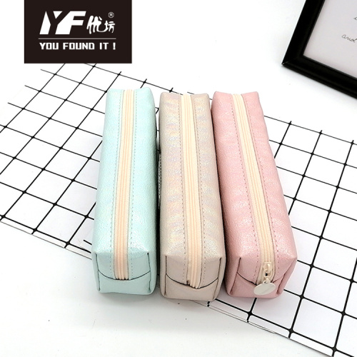 Pu Leather Pencil Case Custom letters printing simple fashion pu pencil case Manufactory