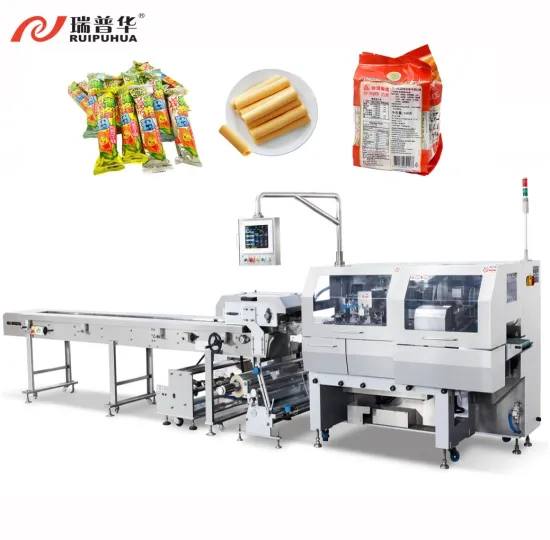 Horizontal Pillow Packaging Machine for Egg Roll Wafer, Oatmeal, and Energy Bar Multipacks