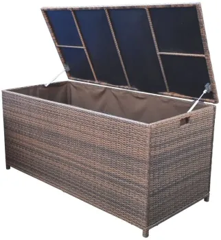 Outdoor Aluminium Storage Box & Rattan Furniture Set