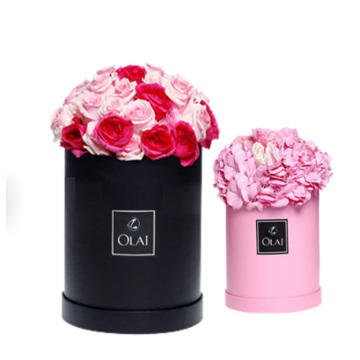 Boîtes à fleurs cadeaux de luxe avec boîtes rondes en ruban