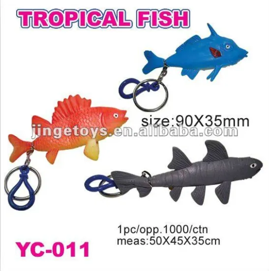 PVC tropical fish keychain