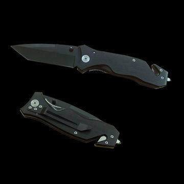 Pocket Knives with Sharp Straight Edge, Liner Lock, Thumb Stub, Window Breaker and Belt Cutter