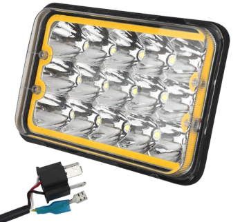 5.75" LED Motorcycle Headlights 45W High/Low Beam with White/Yellow/Red Rings