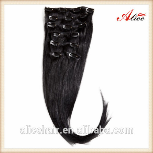 Cheap grade 5a remy clip hair extension 100% human hair