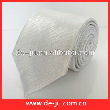 China White Jacquard Woven Neck Ties & Accessories Embroiderd Necktie