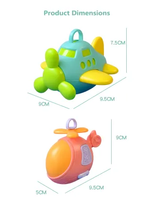 1 Baby Rattle Cute Cartoon Baby Rattle Airplane Hand Rattle Early Education Musical Instrument Toy Sweet Ringtone Random Color