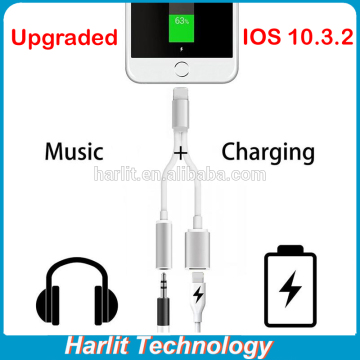 Upgraded Original Chip 2 in 1 Audio Charge Adapter For iPhone 7 IOS 10.3 Splitter Charge Cable