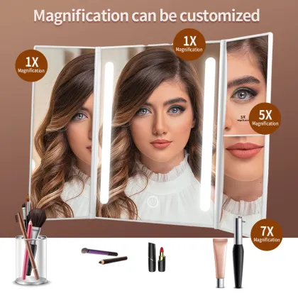 Folding Mirror Tri Fold Mirrors For Vanities Wall