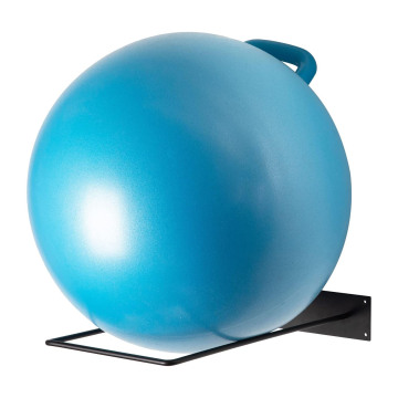 Industrial Black Metal Wall-Mounted Stability Ball Storage Rack for Gym Equipment