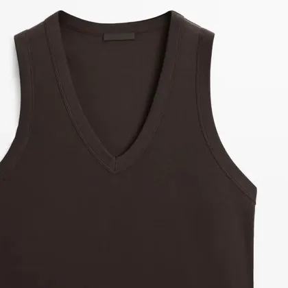 Women's basic casual silk cotton sleeveless vest