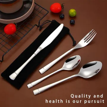 Silver Printable Logo Stainless Steel Cutlery Set