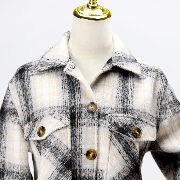 Ladies Check Wool Short Jacket