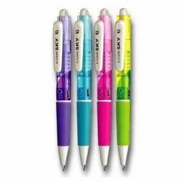 Retractable Ball Pens with Rubber Grip and 0.5mm Tip