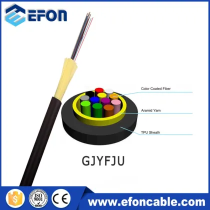 2 Core 12F GJYFJU Heavy Duty TPU Jacket Cable G.657A2 YOFC Fiber Micro ADSS Optical Cable - 1KM