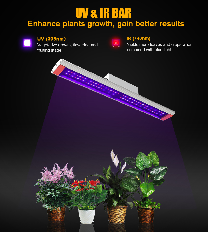 LED 보충제는 가벼운 스트립 UV ir 빨간색으로 성장합니다