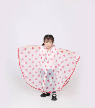 All season children outdoor hiking Waterproof color customized translucent single person TPU raincoat
