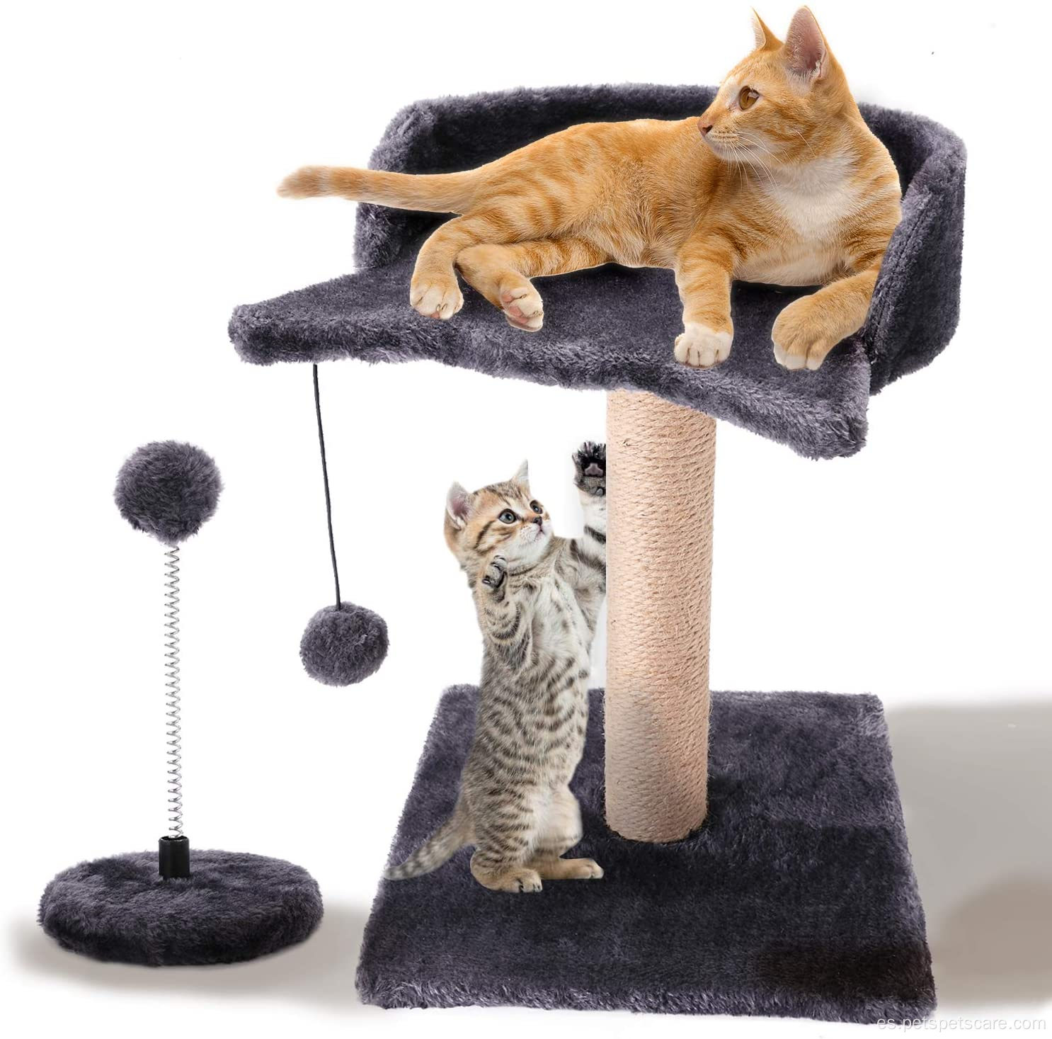 Plataforma de felpa de torre de árbol de gato con poste rascador para gatos