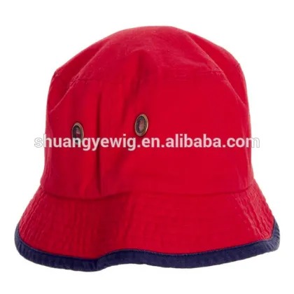 100% cotton bucket hat / two tone brim fisherman bucket hat
