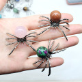 Rhodochrosite 16MM Ball Antique Silver Spider Pendant (47x40mm) for DIY Making Jewelry