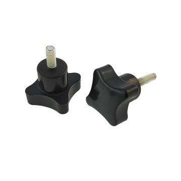 Metric Thread Bakelite Cross Star Handle Knob with Iron Galvanized or Stainless Steel Screw - Custom Color Four-Star Shape