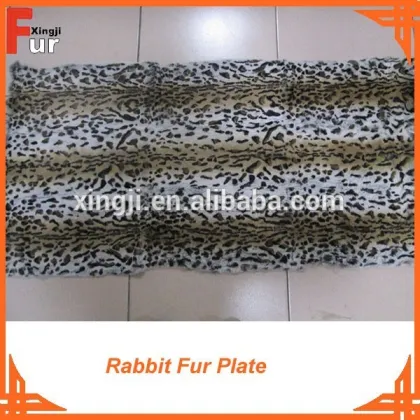 Sheared & Leopard Printed Rabbit Fur Plate