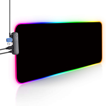 Custom Wholesale RGB LED Gaming Desk Mat with 4-Port USB Hub and Rubber Base