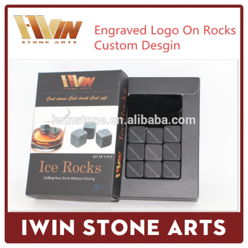 Cube ice stone and whiskey stone, Granite Drink Rocks,Great Chilling Quality Sipping Stones