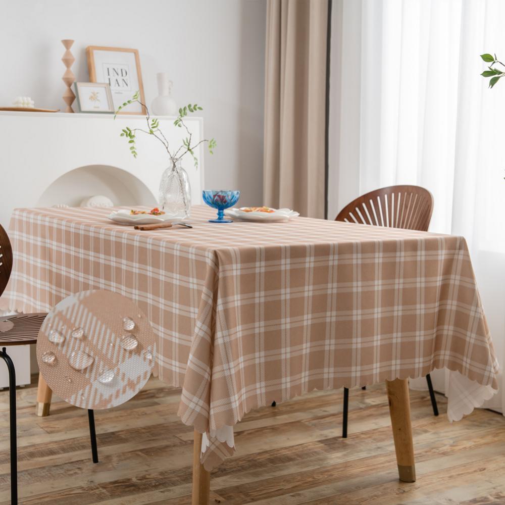 Beige Waterproof Table Cloth Jpg