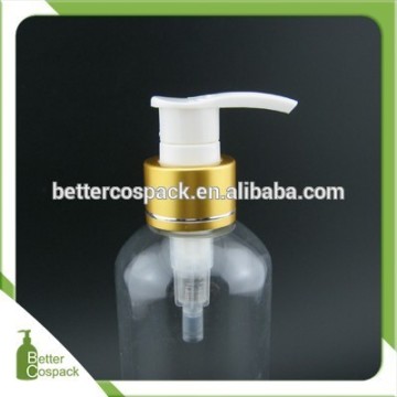 280ml clear plastic gold lotion pump bottle PET shampoo bottle