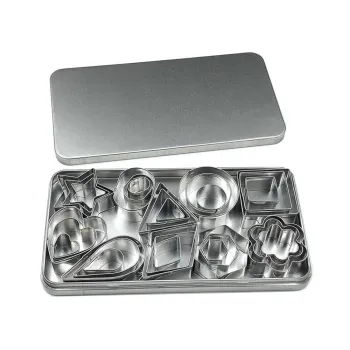 30pcs Stainless Steel Biscuit Moulds DIY Cookie Mousse Ring Cutters Set