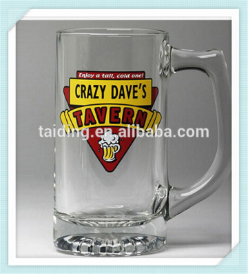 Personalized red tavern beer mugs