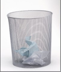 cubo de basura de malla