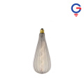 Light Gray Vertical Striped Glass LED Bulb