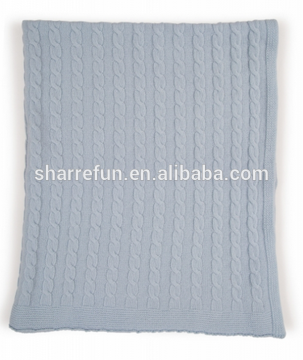 Wholesale many colors 100%cashmere cable baby blanket