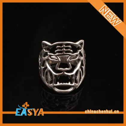 Alibaba Hot Sell Tiger Ring Silver For Men
