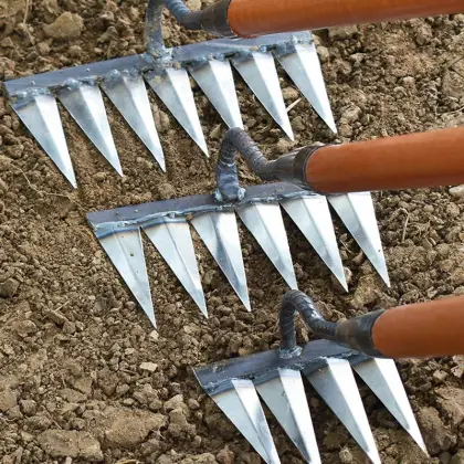 All Steel Hardened Hoe Garden Rake Tools for Lawn Care and Planting