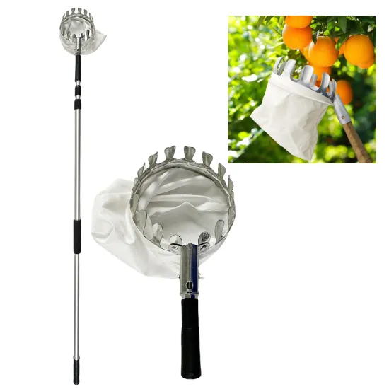 12FT Telescopic Fruit Picker with Aluminum Handle - 3.7m Fruit Picking Tool