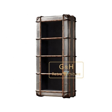 Aluminum Patchwork Wooden Bookcase