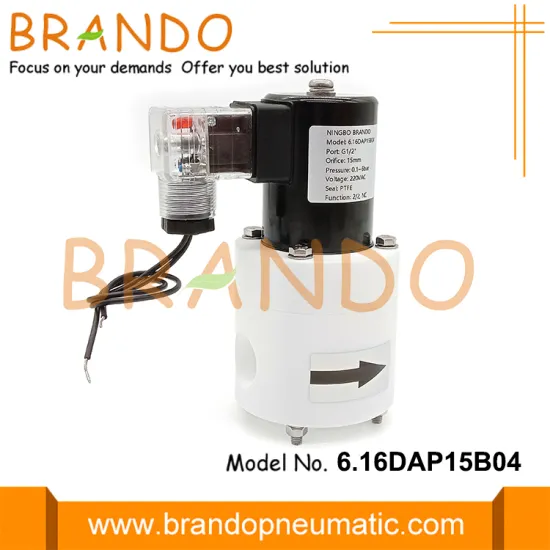 1/2'' Anti Corrosive PTFE Solenoid Valve 24VDC 220VAC