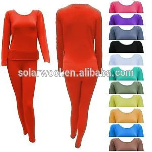 Heated Thermal Underwear Ladies Sexy Merino Wool Fabric Thermal Underwear
