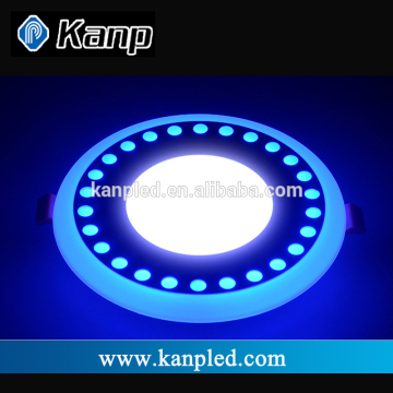 12W+4W Dual color Flat SMD 2835 Fancy Decorative Blue Edge Led Downlight