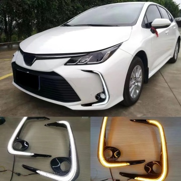 LED DRL diurno com luz de luz para a Toyota Corolla 2019-2022 com luz de nevoeiro e indicador de sinal de giro
