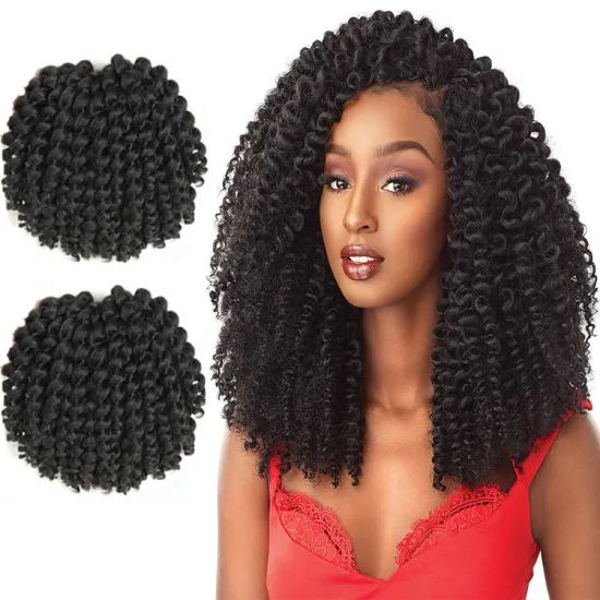 High Quality Wand Curl Crochet Hair Extensions Wand Curling Braid 8 Inch Synthetic Fiber Solid And Mix Color Blonde Bug Black