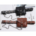 Premium Brown Crocodile-Embossed Mini Lipstick Belt Bag