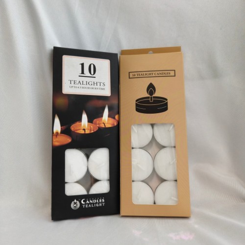 White Tealight Candle Custom Decoration 10pcs Candles