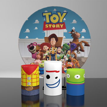 001 Disney Toy Story Aluminim Round Bingkai Latar Belakang