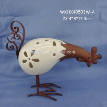 Ceramic rooster shape party led candle holder