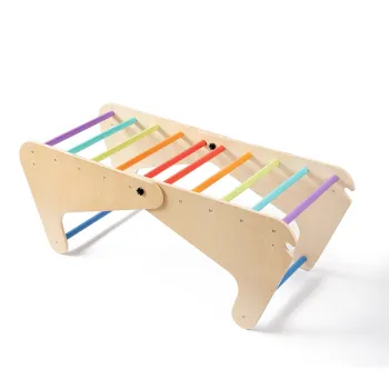 Children's Wooden Jungle Gym: Baby Sensory Training Indoor Slide Toy